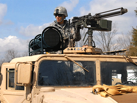 SASS 4200 mounted on military vehicle